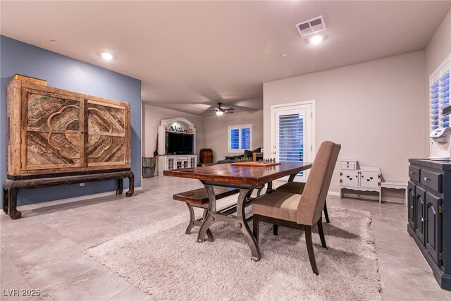 10125 Sequoia Falls Pl, Las Vegas, NV 89149 - dining area with a ceiling fan and recessed lighting