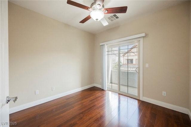 9173 Whitekirk Pl, Las Vegas, NV 89145 - empty room with dark wood-style flooring, baseboards, and a ceiling fan