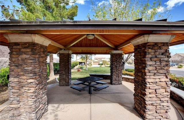 view of patio / terrace with a gazebo