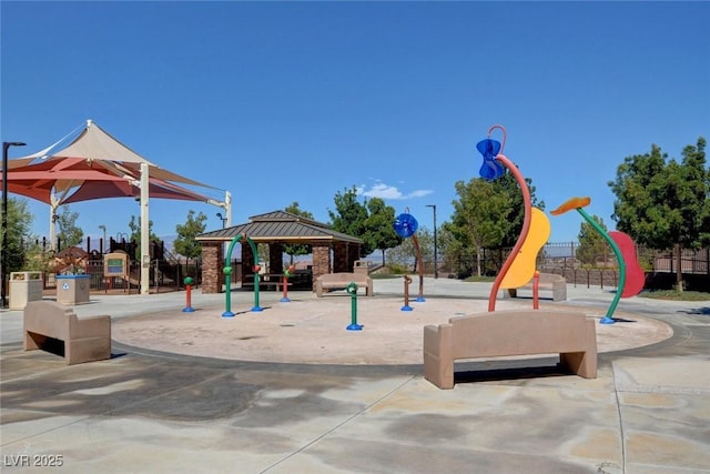 view of play area with a gazebo