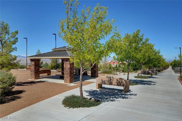 view of property's community with a gazebo