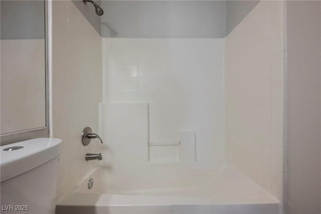 full bathroom with toilet and shower / bathtub combination