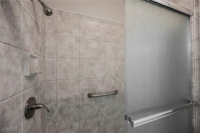 bathroom featuring a stall shower