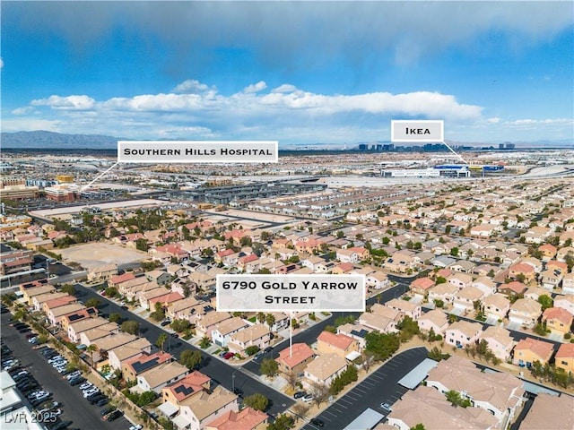 6790 Gold Yarrow St, Las Vegas, NV 89148 - aerial view of property and surrounding area featuring a mountain backdrop