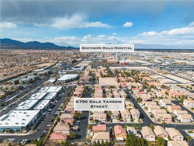 6790 Gold Yarrow St, Las Vegas, NV 89148 - aerial overview of property's location featuring mountains