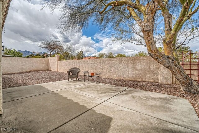 9532 Calico Garden Ave, Las Vegas, NV 89134 - fenced backyard featuring a patio area