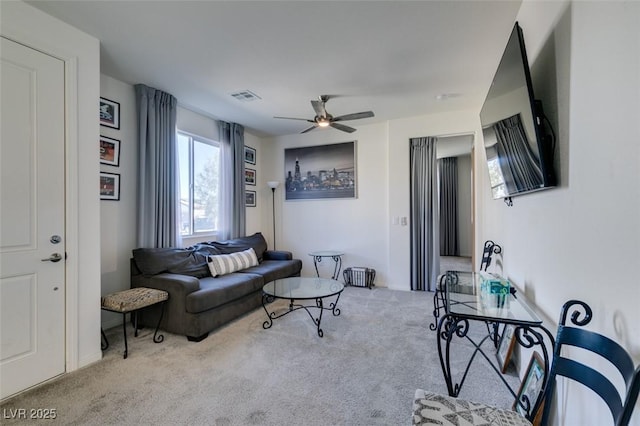 8637 Home Gate Ct, Las Vegas, NV 89113 - carpeted living room with ceiling fan