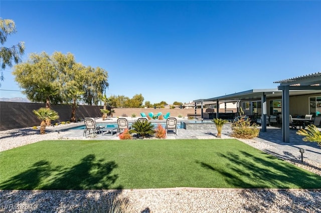 8637 Home Gate Ct, Las Vegas, NV 89113 - view of yard featuring a patio, outdoor lounge area, and a pergola