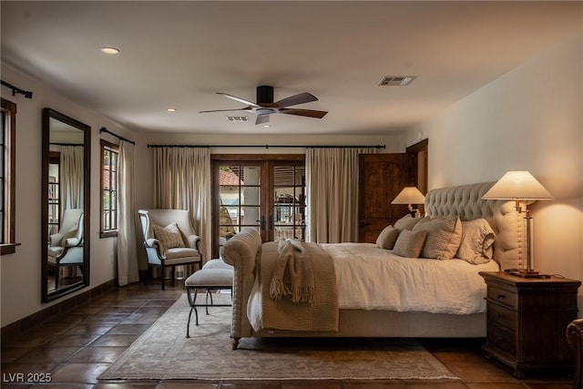 bedroom with baseboards and recessed lighting