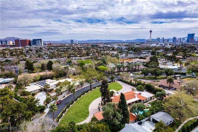 view of urban area with a mountainous background