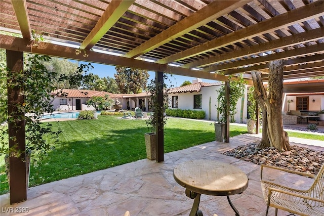 view of patio with a pergola