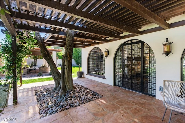 view of patio / terrace with a pergola