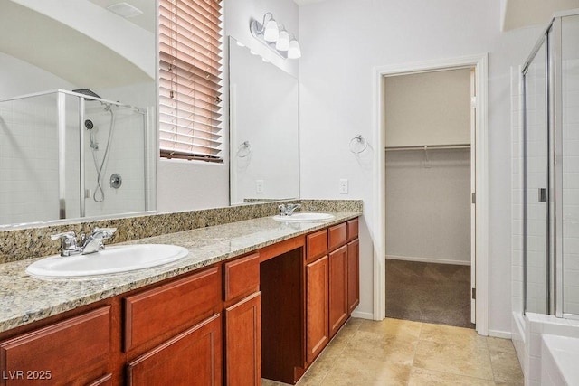 4032 Little Bay Ave, North Las Vegas, NV 89081 - full bath with a shower stall, double vanity, and a walk in closet