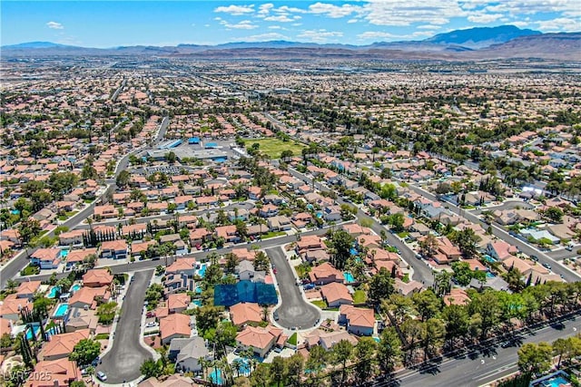 2812 Shadow Creek Cir, Las Vegas, NV 89117 - drone / aerial view with a mountain view and a residential view