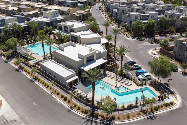 bird's eye view with a residential view
