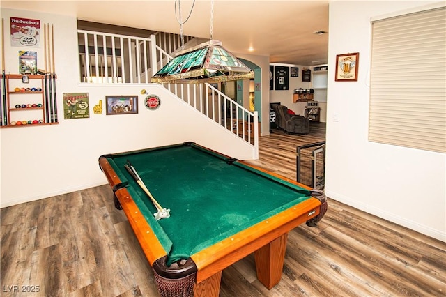1017 Fairbury St, Henderson, NV 89052 - rec room with baseboards, wood finished floors, and pool table