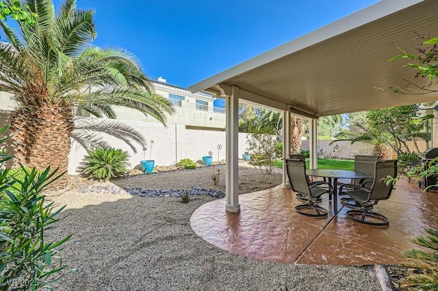 view of patio with a fenced backyard