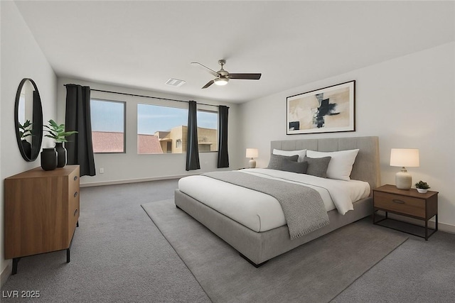 9830 Wild Coyote Ct, Las Vegas, NV 89141 - bedroom featuring carpet floors, baseboards, and a ceiling fan