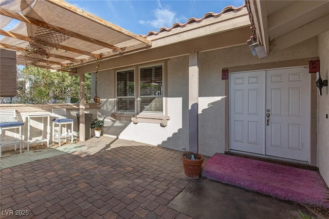 view of patio with a pergola