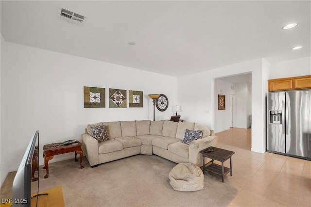 5224 E San Palo Dr, Pahrump, NV 89061 - living room with visible vents, recessed lighting, and light tile patterned floors