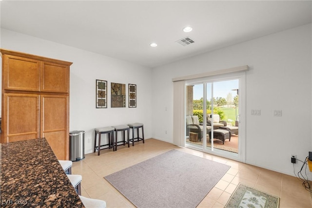 5224 E San Palo Dr, Pahrump, NV 89061 - interior space with light tile patterned flooring, baseboards, visible vents, and recessed lighting