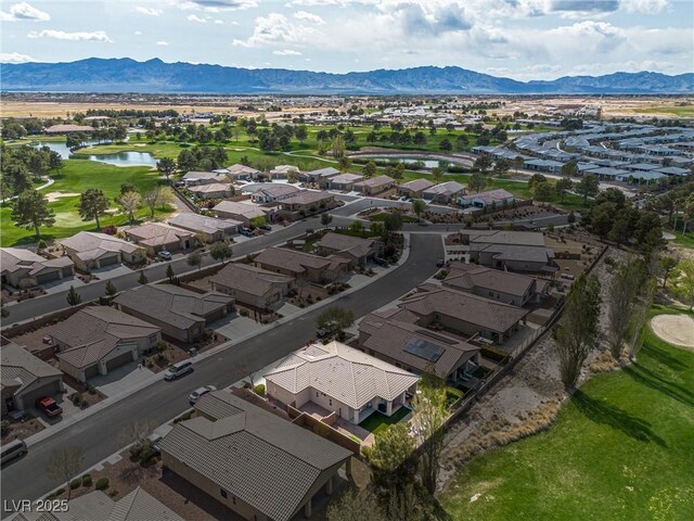 5224 E San Palo Dr, Pahrump, NV 89061 - bird's eye view with a water and mountain view, view of golf course, and a residential view