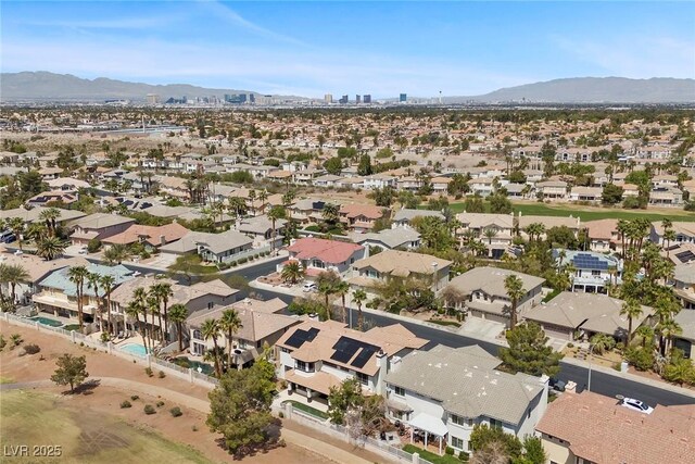 2445 Ping Dr, Henderson, NV 89074 - aerial view featuring a mountain view and a residential view