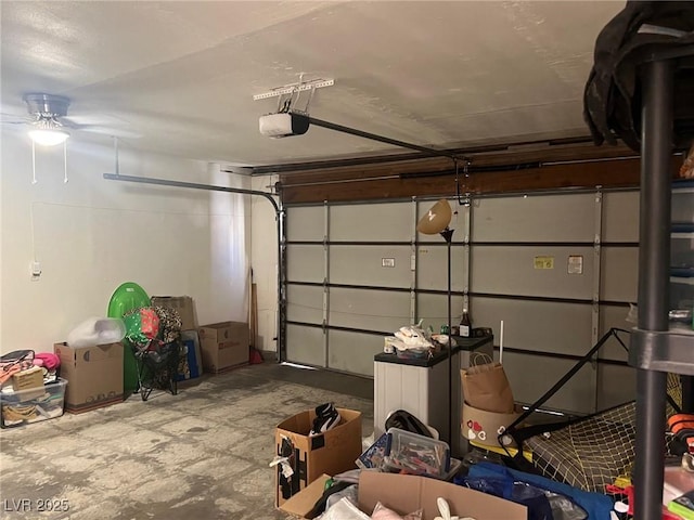 2541 Love St, Las Vegas, NV 89121 - garage with ceiling fan and a garage door opener