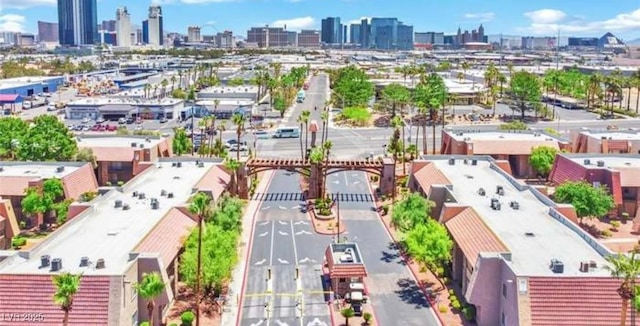 aerial view featuring a view of city