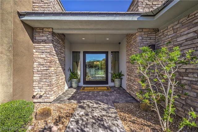 10 Sugarberry Ln, Las Vegas, NV 89135 - property entrance with stucco siding and stone siding