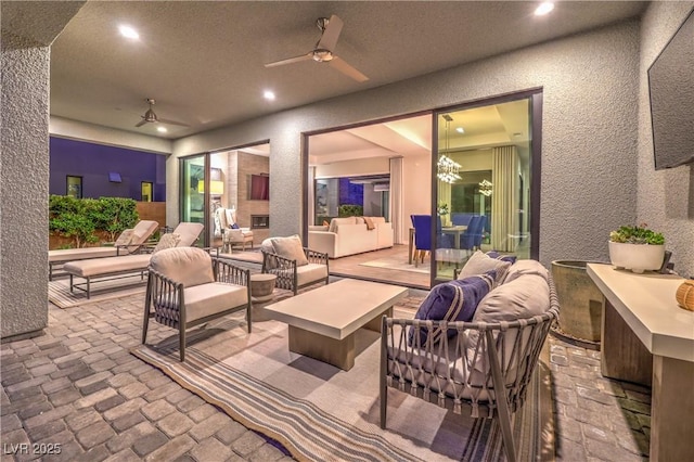 10 Sugarberry Ln, Las Vegas, NV 89135 - view of patio / terrace featuring an outdoor living space and ceiling fan