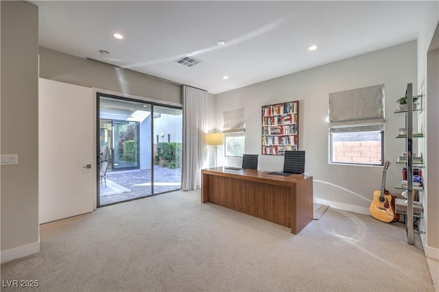 10 Sugarberry Ln, Las Vegas, NV 89135 - office featuring light carpet, recessed lighting, and baseboards