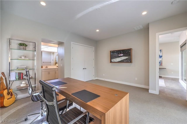 10 Sugarberry Ln, Las Vegas, NV 89135 - home office featuring carpet, recessed lighting, and baseboards