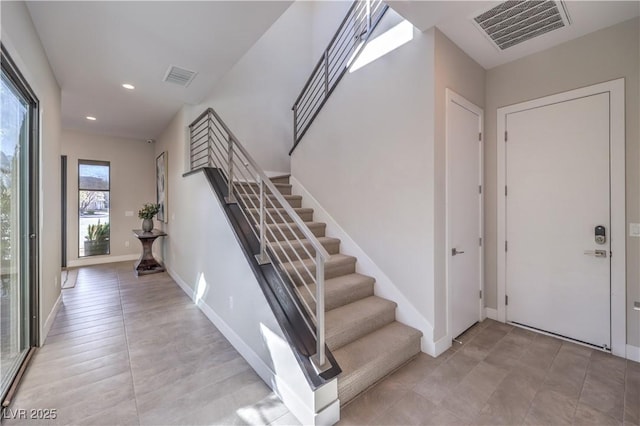 10 Sugarberry Ln, Las Vegas, NV 89135 - entryway with stairs, recessed lighting, and baseboards