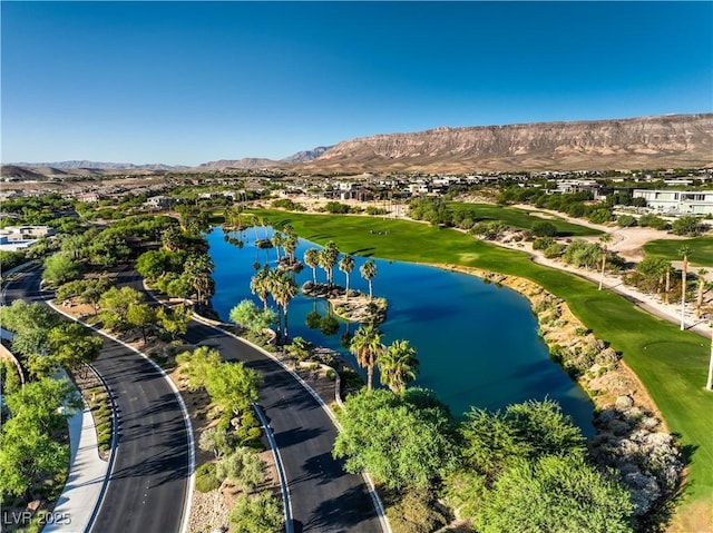 10 Sugarberry Ln, Las Vegas, NV 89135 - aerial view of residential area with a golf club and a water and mountain view
