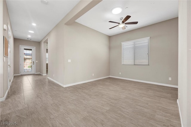 732 Rosewater Dr, Henderson, NV 89011 - spare room with baseboards, a ceiling fan, and recessed lighting