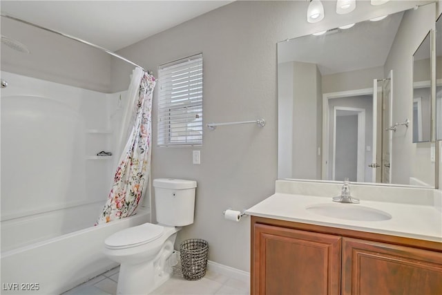 651 Penshaw Bridge Ave, Las Vegas, NV 89178 - bathroom featuring vanity, shower / bath combination with curtain, and tile patterned flooring