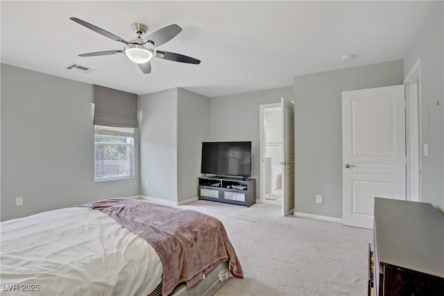 651 Penshaw Bridge Ave, Las Vegas, NV 89178 - bedroom with carpet floors, a ceiling fan, and ensuite bathroom