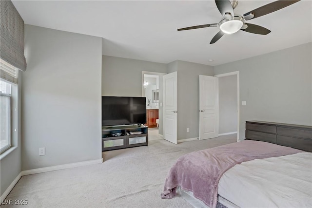 651 Penshaw Bridge Ave, Las Vegas, NV 89178 - bedroom with carpet flooring, a ceiling fan, and ensuite bathroom