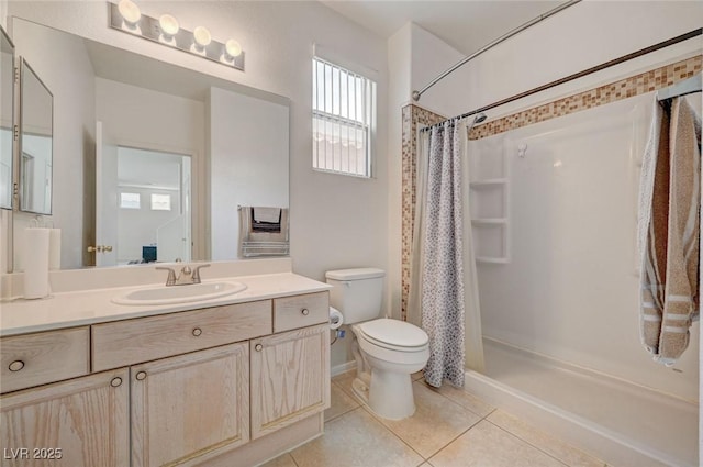 775 Wigan Pier Dr, Henderson, NV 89002 - full bath with tile patterned floors, vanity, toilet, and a shower stall