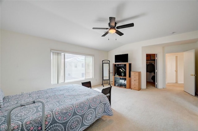 775 Wigan Pier Dr, Henderson, NV 89002 - bedroom featuring lofted ceiling, a spacious closet, carpet flooring, a ceiling fan, and a closet