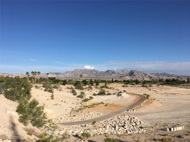 view of mountain feature featuring a desert view and a rural view