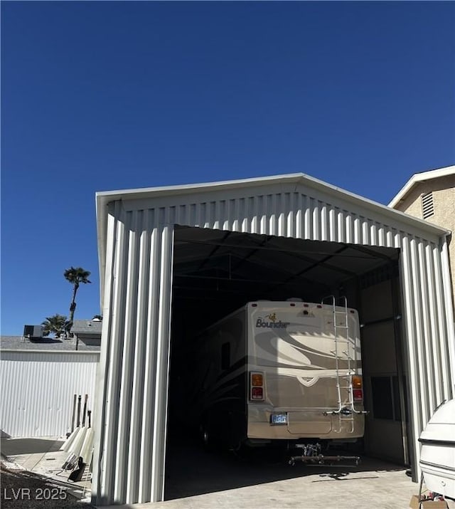 view of garage