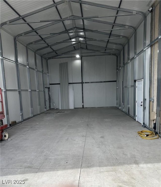 garage featuring metal wall