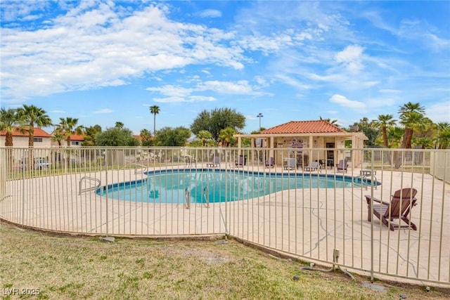 3350 Duece St, Las Vegas, NV 89121 - pool featuring a patio and fence