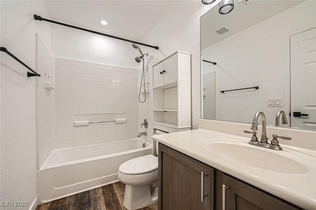11913 Alava Ave, Las Vegas, NV 89138 - full bathroom with wood finished floors, vanity, and shower / washtub combination