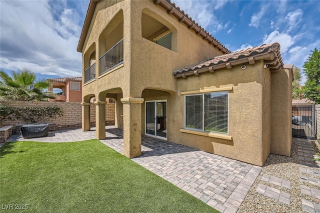 11913 Alava Ave, Las Vegas, NV 89138 - back of house with a patio, stucco siding, and a tile roof