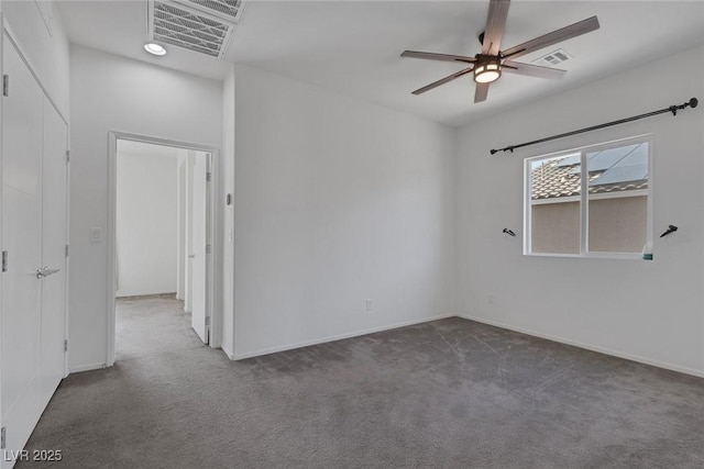 5589 Pico Ferrera Ct, Las Vegas, NV 89113 - carpeted empty room featuring ceiling fan, baseboards, and visible vents