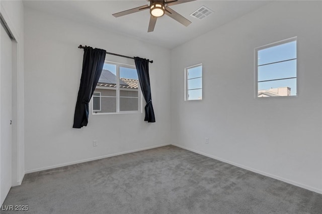 5589 Pico Ferrera Ct, Las Vegas, NV 89113 - carpeted empty room with baseboards, ceiling fan, and visible vents