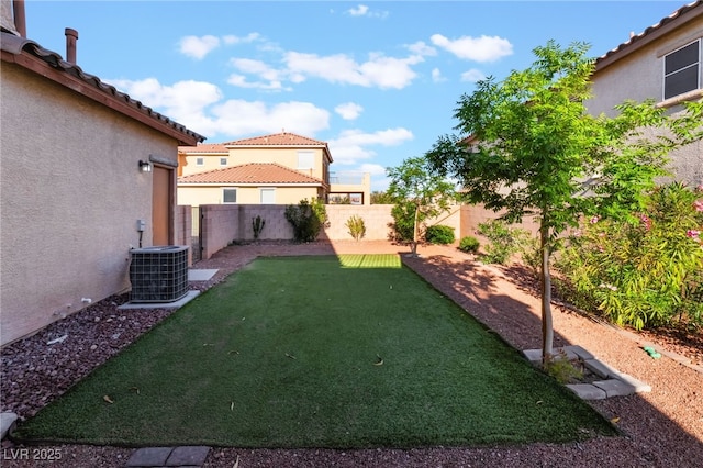5940 Tamarack Lodge Ln, North Las Vegas, NV 89081 - view of yard featuring cooling unit and a fenced backyard